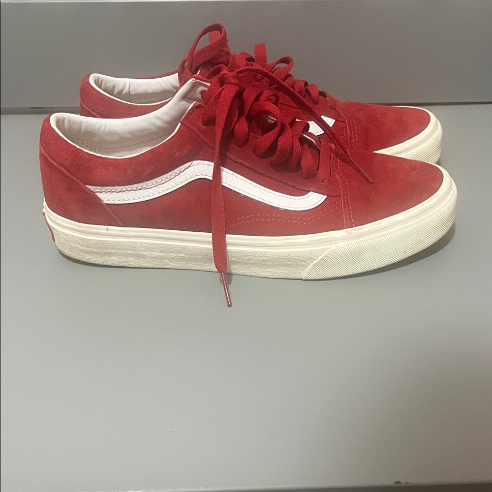 Vans Red and White Women's Sneakers